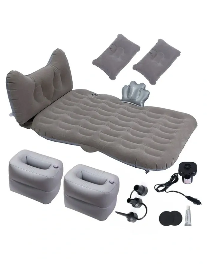 Soga International SOGA Inflatable Car Mattress Grey Honeycomb