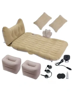 Soga International SOGA Inflatable Car Mattress Beige Honeycomb