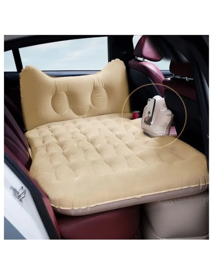 Soga International SOGA Inflatable Car Mattress Beige Honeycomb