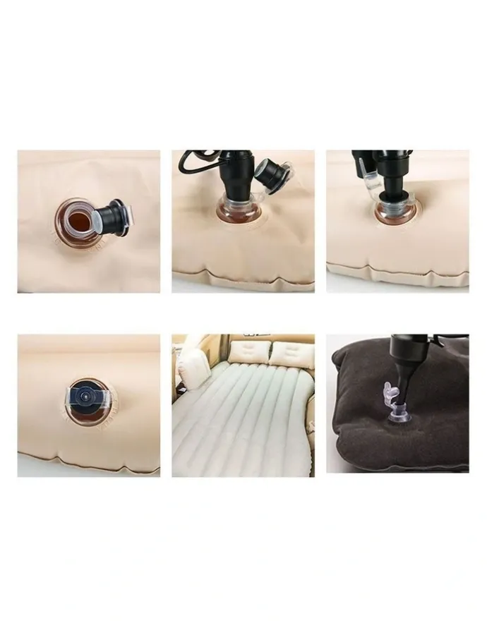 Soga International SOGA Inflatable Car Mattress Beige Stripe 2 Pack