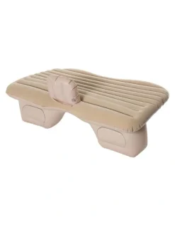 Soga International SOGA Inflatable Car Mattress Beige Stripe 2 Pack