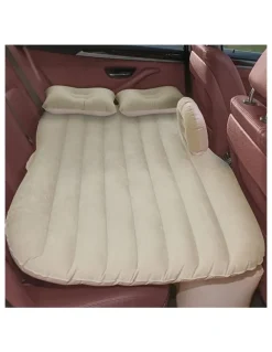 Soga International SOGA Inflatable Car Mattress Beige Stripe 2 Pack