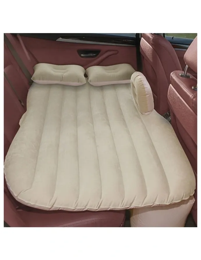 Soga International SOGA Inflatable Car Mattress Beige Stripe 2 Pack