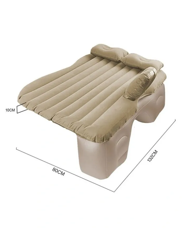 Soga International SOGA Inflatable Car Mattress Beige Stripe 2 Pack