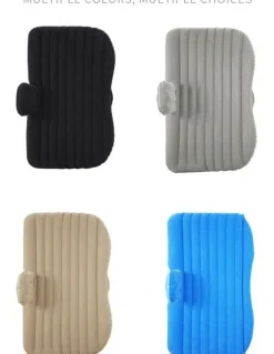 Soga International SOGA Inflatable Car Mattress Beige Stripe 2 Pack