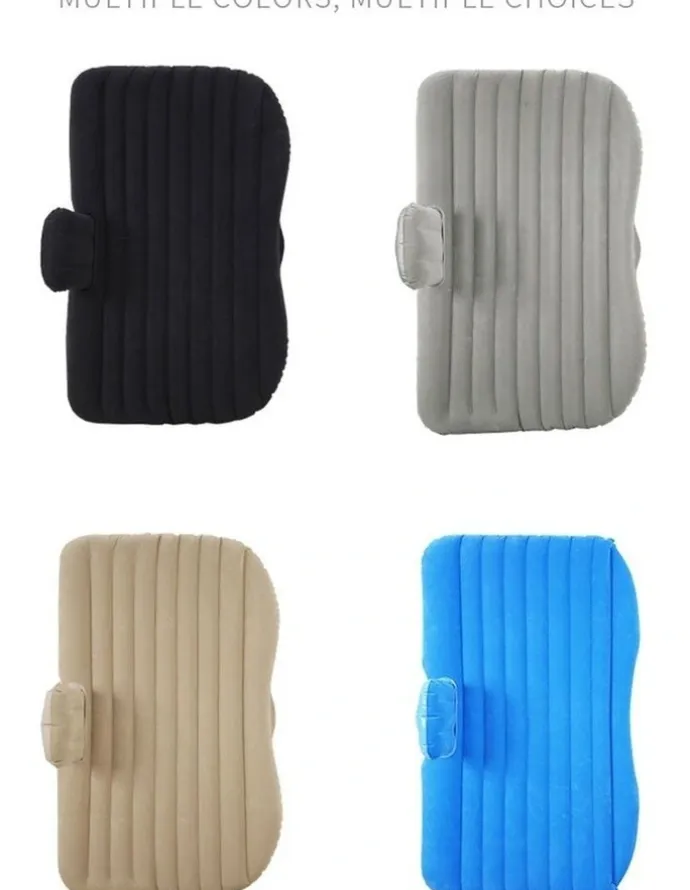 Soga International SOGA Inflatable Car Mattress Beige Stripe 2 Pack