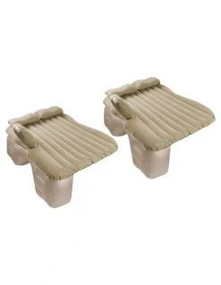 Soga International SOGA Inflatable Car Mattress Beige Stripe 2 Pack
