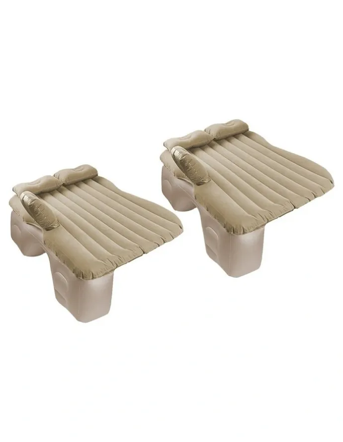 Soga International SOGA Inflatable Car Mattress Beige Stripe 2 Pack