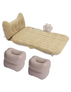 Soga International SOGA Inflatable Car Mattress Beige Honeycomb 2 Pack