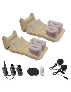 Soga International SOGA Inflatable Car Mattress Beige Honeycomb 2 Pack