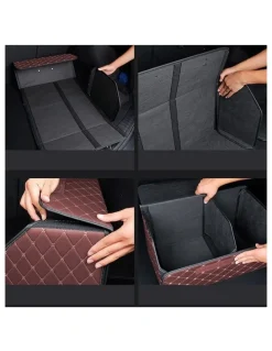 Soga International SOGA Leather Car Boot Collapsible Foldable Trunk Cargo Organizer