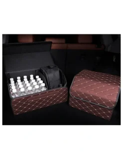 Soga International SOGA Leather Car Boot Collapsible Foldable Trunk Cargo Organizer