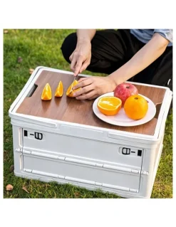 Soga International SOGA 18L Foldable Storage Crate White with Handle Camping Box