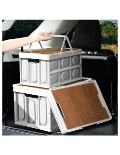 Soga International SOGA 18L Foldable Storage Crate White with Handle Camping Box
