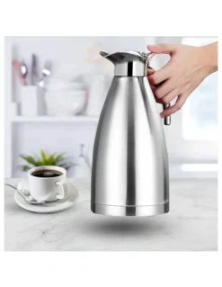 Soga International SOGA 2 Pack 1.5L 3-Layer Inner Stainless Steel Vacuum Flasks - Silver