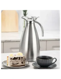 Soga International SOGA 2 Pack 1.5L 3-Layer Inner Stainless Steel Vacuum Flasks - Silver