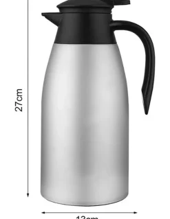Soga International SOGA 2 Pack 1.5L 3-Layer Stainless Steel Vacuum Flasks - Silver