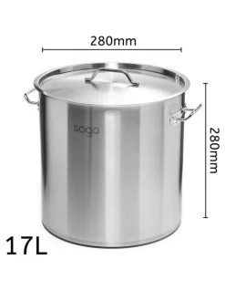 Soga International SOGA Smart Induction Cooktop with 17L 28cm Stainless Steel Stock Pot