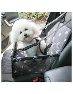 Soga International SOGA 2X Black Waterproof Pet Booster Car Seat with Mesh Carrier
