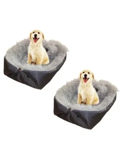 Soga International SOGA 2X Black Plush Cat & Dog Bed Cushion Nest