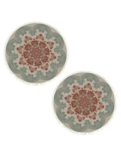 Soga International SOGA 2X 90cm Boho Mandala Round Non-Slip Area Rug