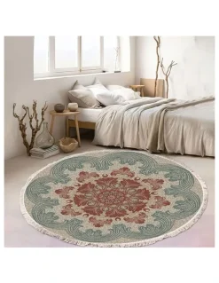 Soga International SOGA 2X 90cm Boho Mandala Round Non-Slip Area Rug