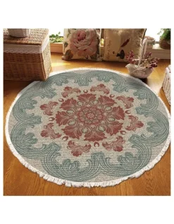 Soga International SOGA 2X 90cm Boho Mandala Round Non-Slip Area Rug