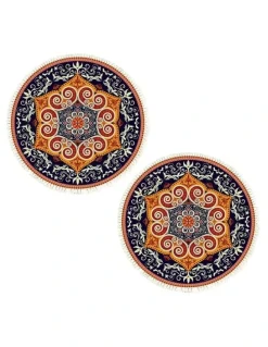 Soga International SOGA 2X 90cm Ethnic Mandala Round Non-Slip Area Rug