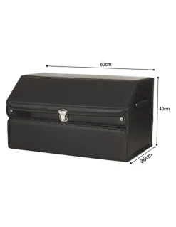 Soga International SOGA 2X 60cm Foldable Car Boot Storage Organisers Black with Lock