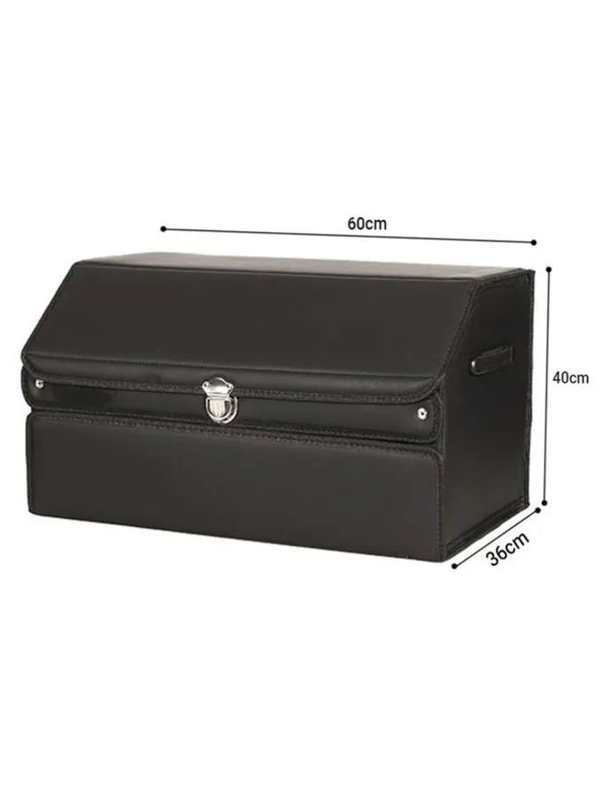 Soga International SOGA 2X 60cm Foldable Car Boot Storage Organisers Black with Lock