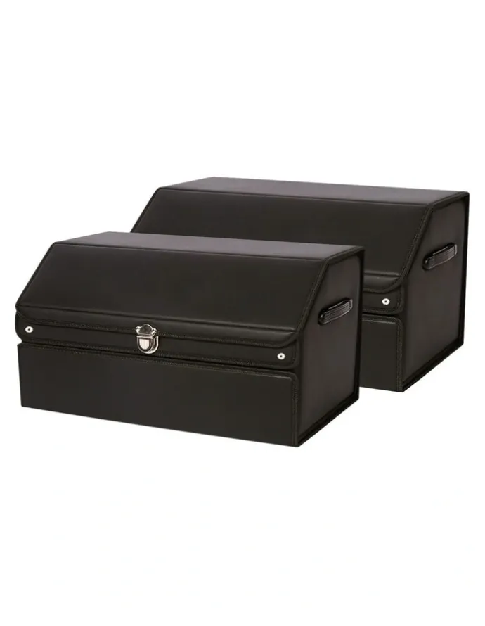 Soga International SOGA 2X 60cm Foldable Car Boot Storage Organisers Black with Lock