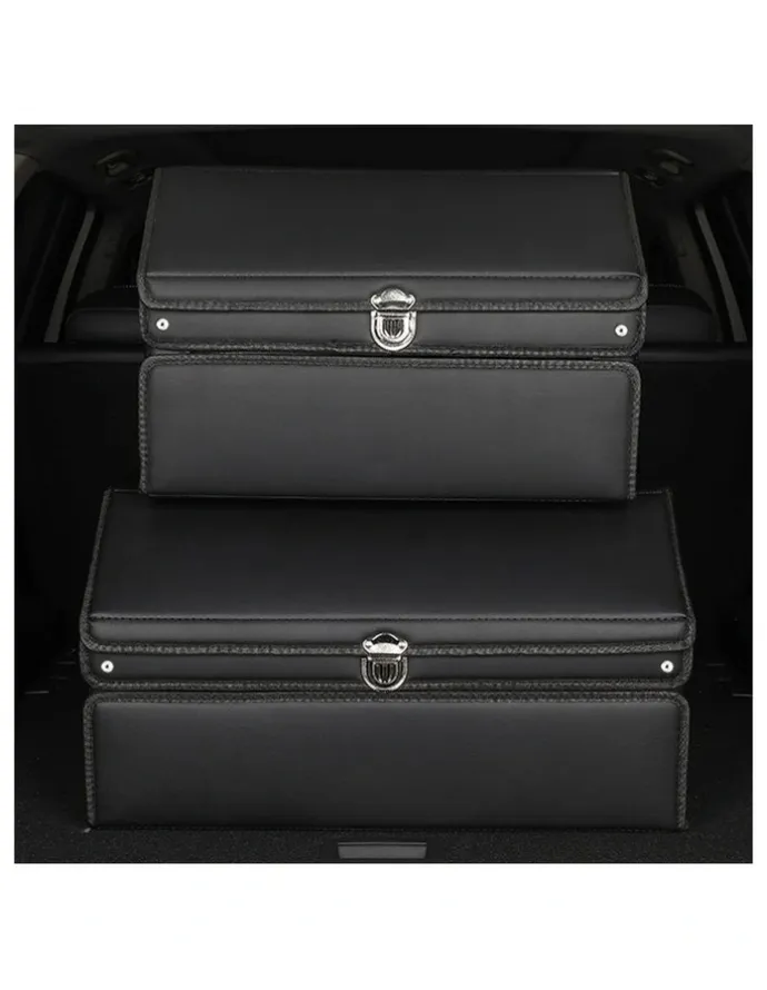 Soga International SOGA 2X 60cm Foldable Car Boot Storage Organisers Black with Lock