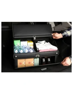 Soga International SOGA 2X 60cm Foldable Car Boot Storage Organisers Black with Lock