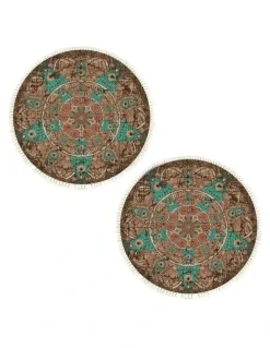 Soga International SOGA 2X 90cm Mandala Round Non-Slip Area Rug