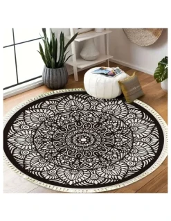 Soga International SOGA 2X 120cm Modern Ethnic Mandala Rug with Tassels