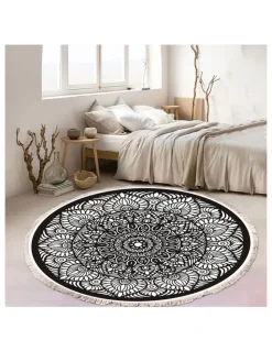 Soga International SOGA 2X 120cm Modern Ethnic Mandala Rug with Tassels