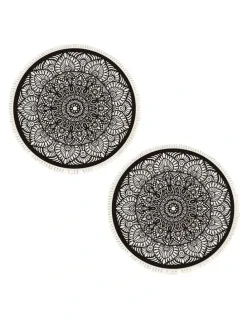 Soga International SOGA 2X 120cm Modern Ethnic Mandala Rug with Tassels