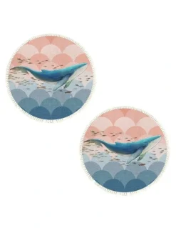 Soga International SOGA 2X 120cm Round Shark Print Area Rug with Tassels