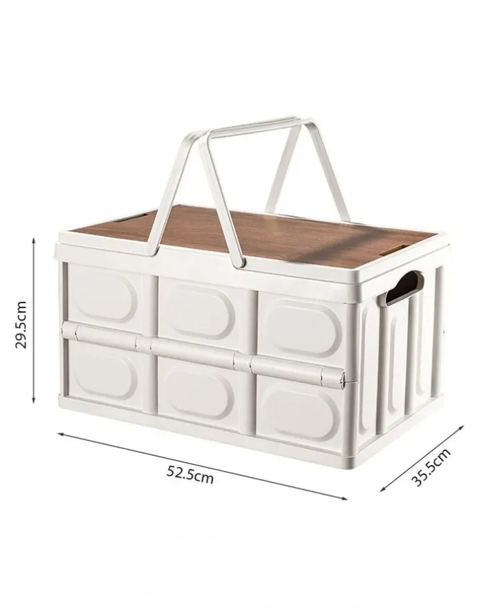 Soga International SOGA 2X 55L Foldable Storage Crates White with Handle Camping Boxes