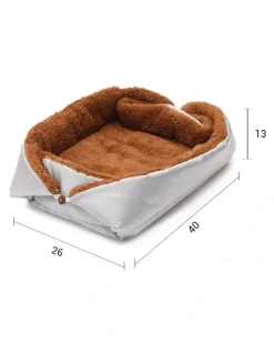 Soga International SOGA 2X Silver Plush Cat & Dog Bed Cushion Nest