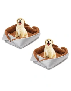 Soga International SOGA 2X Silver Plush Cat & Dog Bed Cushion Nest