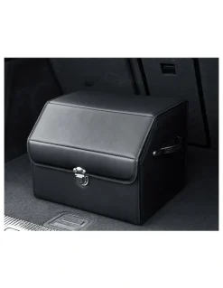 Soga International SOGA 2X Small Foldable Car Boot Storage Organisers Black with Lock