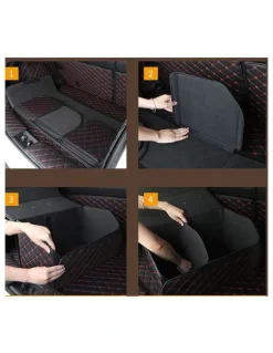 Soga International SOGA 2X Small Foldable Car Boot Storage Organisers Black Red Stitch