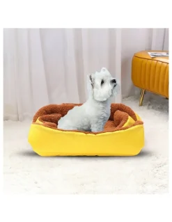 Soga International SOGA 2X Yellow Plush Cat & Dog Bed Cushion Nest