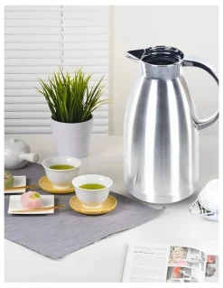 SOGA 1.8L Stainless Steel Insulated Water Bottle Vacuum Flask Coffee Jug Thermal in Silver