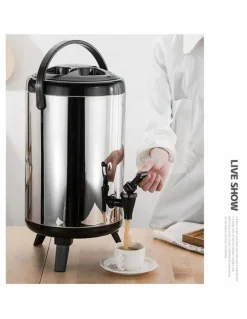 SOGA Portable Insulated Cold/Heat Coffee Tea Pot With Dispenser 8L in Silver
