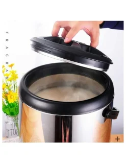 SOGA Portable Insulated Cold/Heat Coffee Tea Pot With Dispenser 8L in Silver