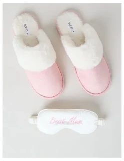 Soho Best Mum Gift Box with Slipper & Eye Mask in Pink