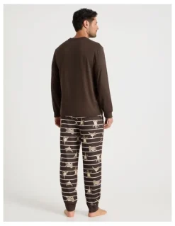 Soho Cosy Knit Pyjama Set in Paws Print