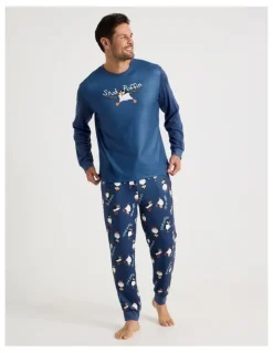 Soho Cosy Knit Pyjama Set in Stud Puffin Print